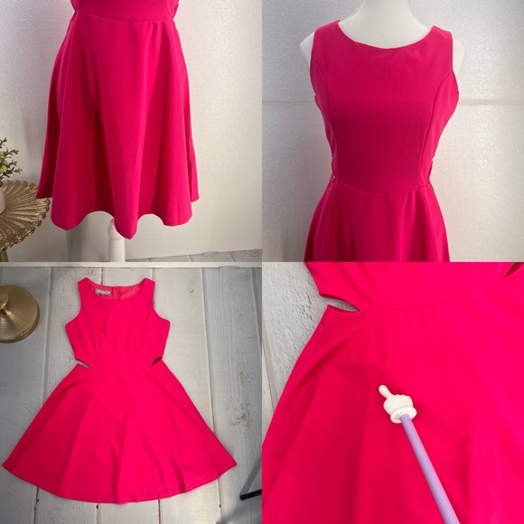 NWT Sweet and Cute Sleeveless Racerback Flared Swing A-Line Waist Hollow Out M - Picture 14 of 17